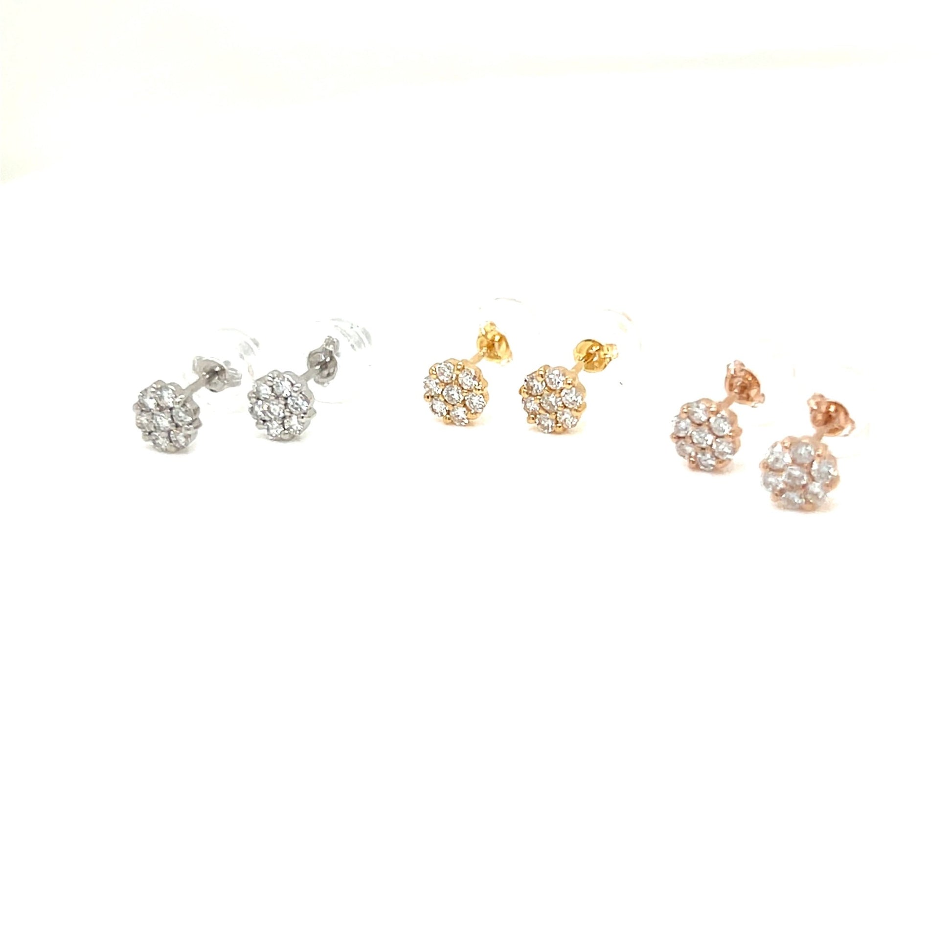 Honeycomb Flower Earrings 0.3ct - JMW Jewelry Wholesale