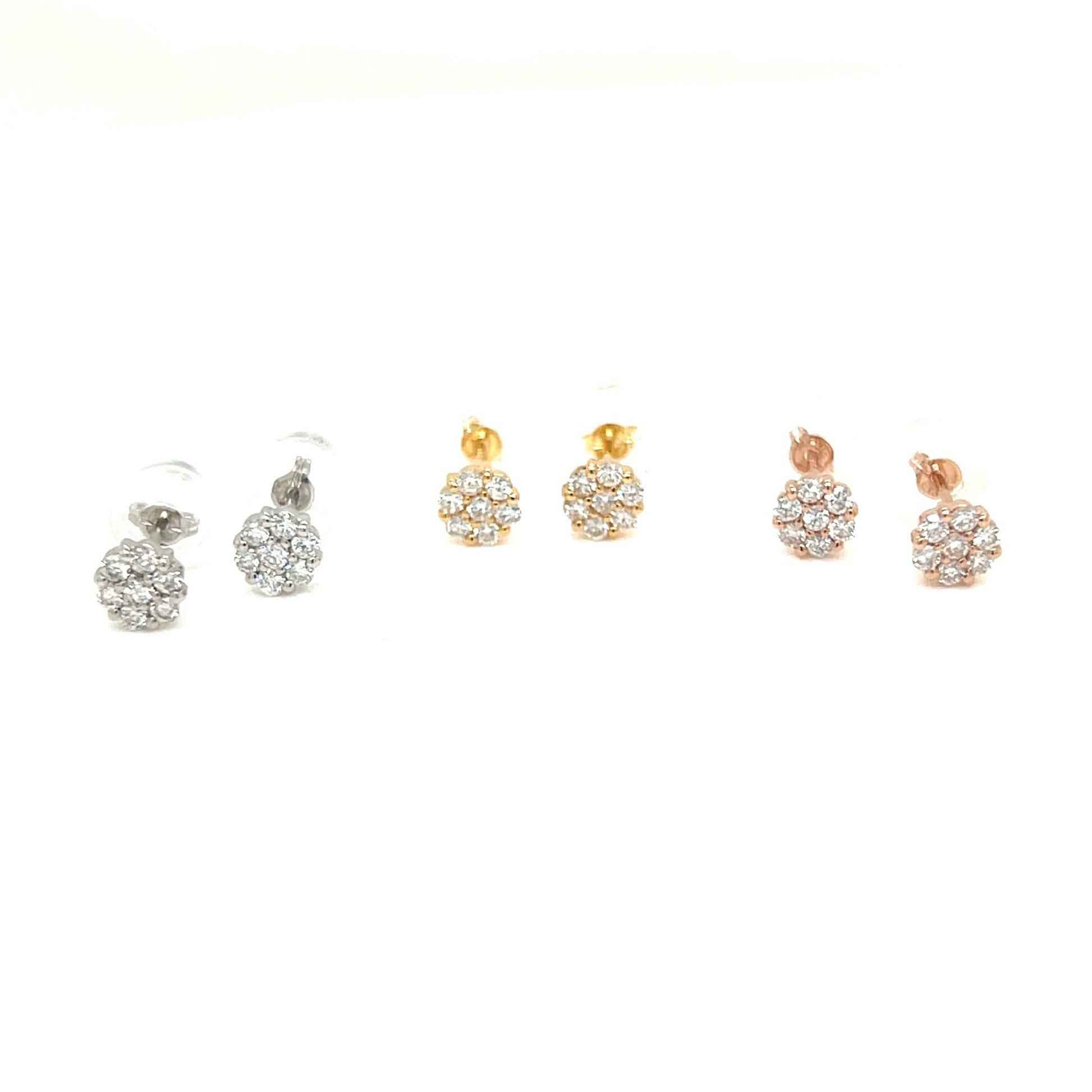 Honeycomb Flower Earrings 0.3ct - JMW Jewelry Wholesale