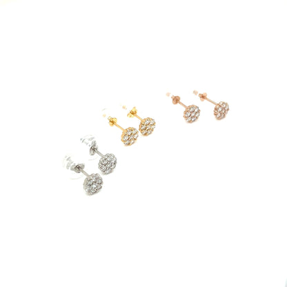 Honeycomb Flower Earrings 0.3ct - JMW Jewelry Wholesale