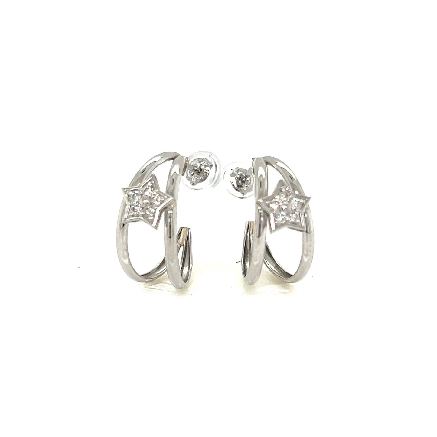 Hoop Star Earrings 0.12ct - JMW Jewelry Wholesale