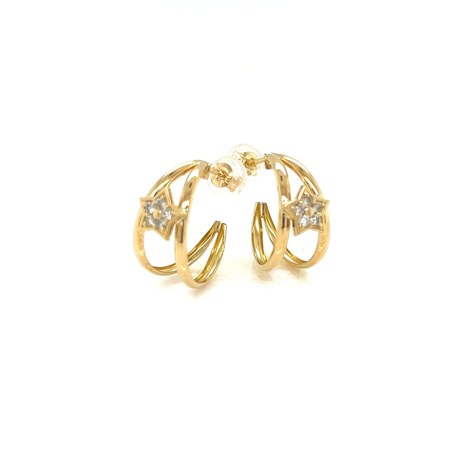 Hoop Star Earrings 0.12ct - JMW Jewelry Wholesale