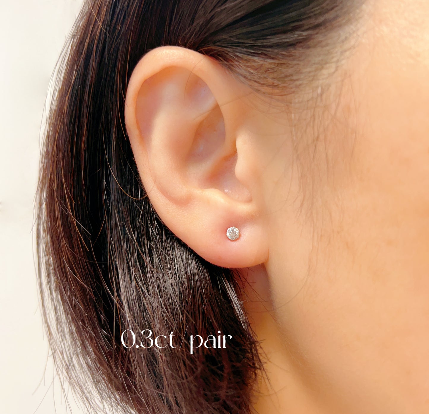 Single Dia Earrings 0.3ct