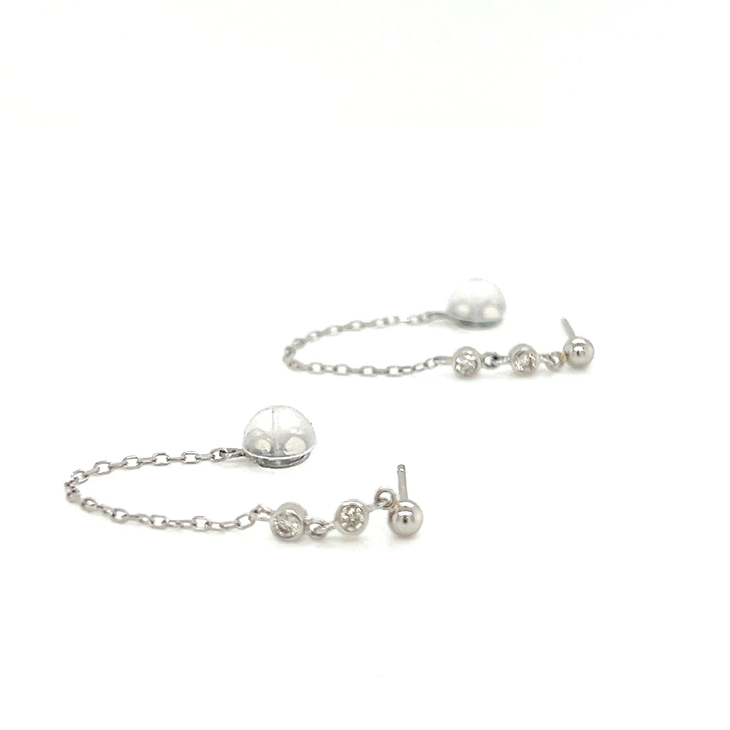 Bezel Chain Earrings 0.08ct