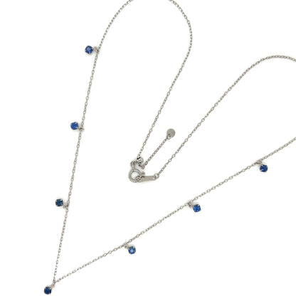 Sapphire Station Necklace 0.6ct