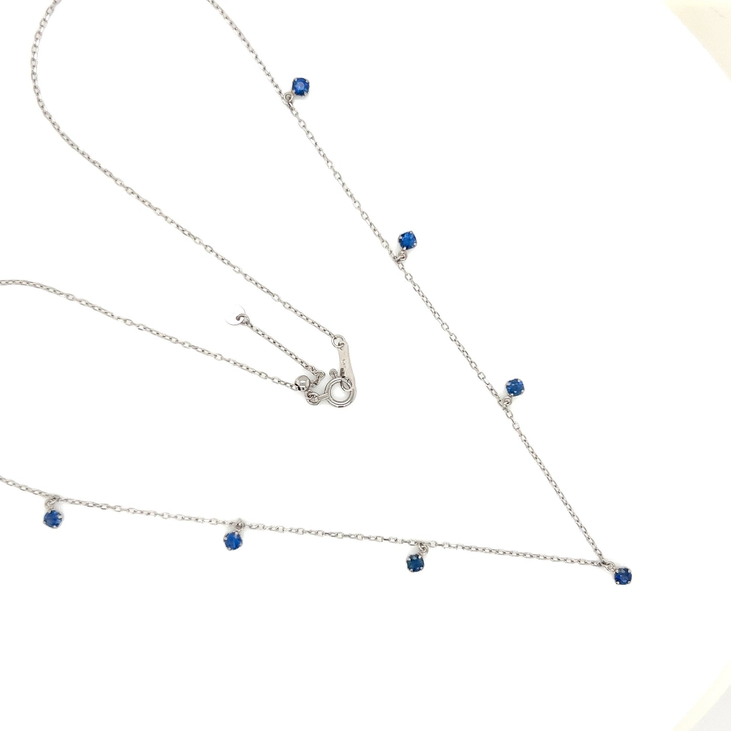 Sapphire Station Necklace 0.6ct