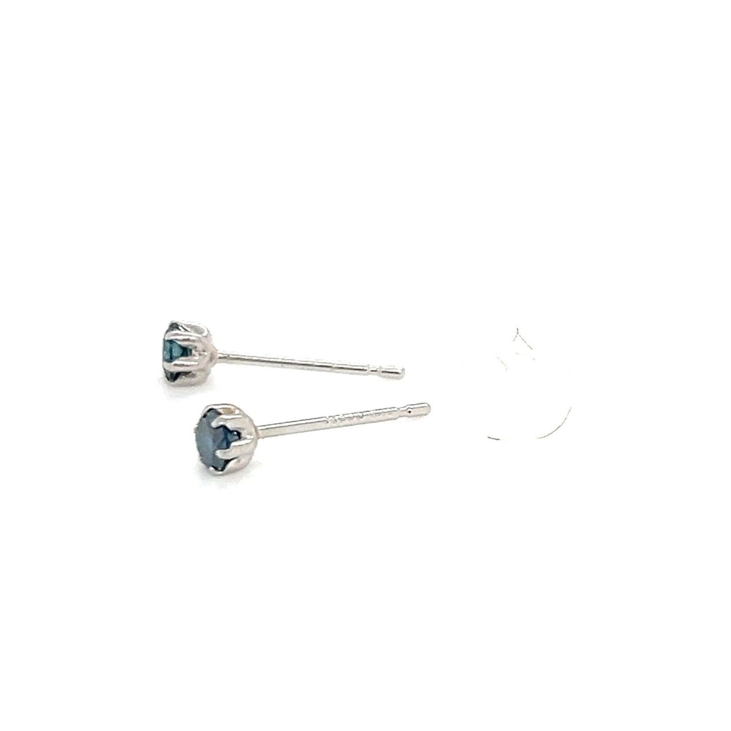 Single Treated Blue Dia Earrings 0.2ct