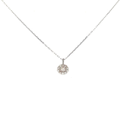 Round Flower Necklace 0.1ct