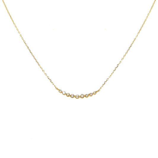 9 Dia Smile Necklace 0.15ct