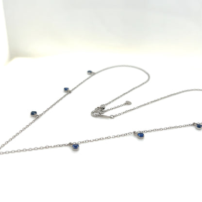 Sapphire Station Necklace 0.6ct