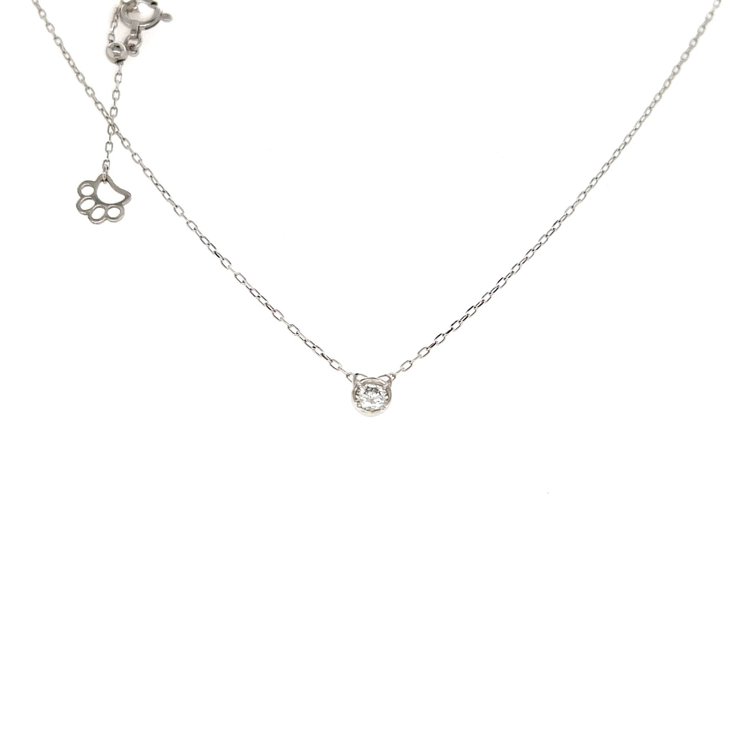 HC Single Dia Cat Necklace 0.12ct