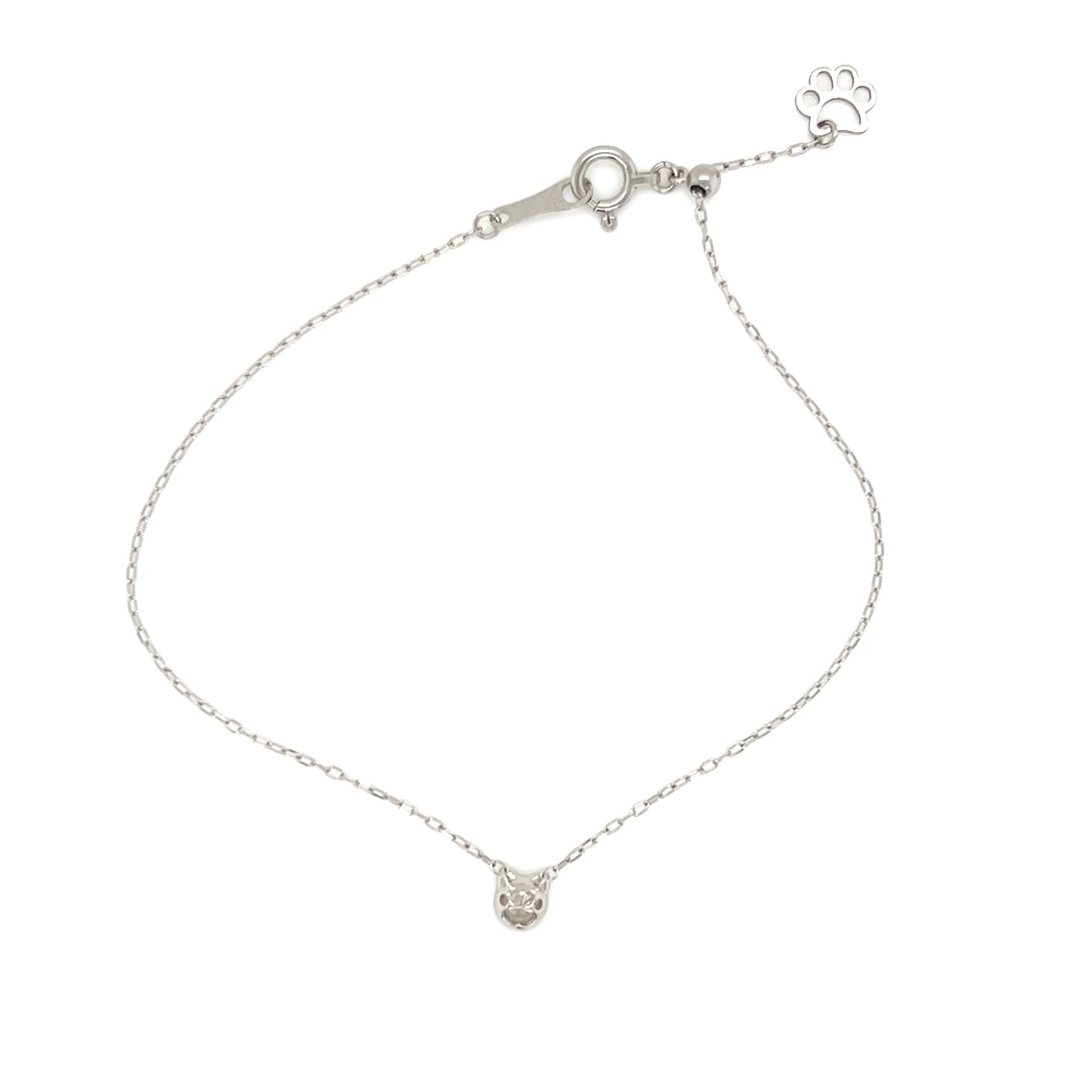 Single Diamond Cat Bracelet 0.1ct