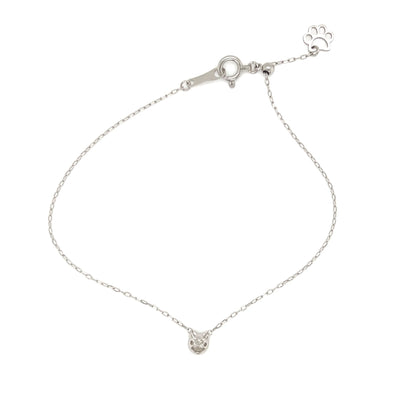 Single Diamond Cat Bracelet 0.1ct