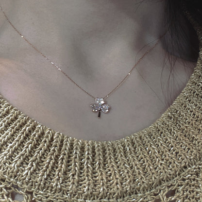 Whole Dia Clover Necklace 0.2ct