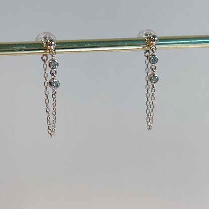 Bezel Chain Earrings 0.08ct