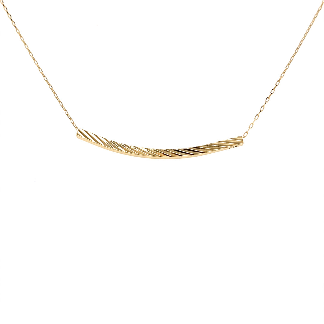 Gold Ripple Long Smile Necklace