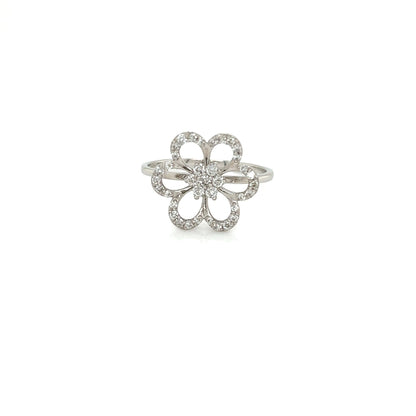 Hollow Flower Ring 0.32ct