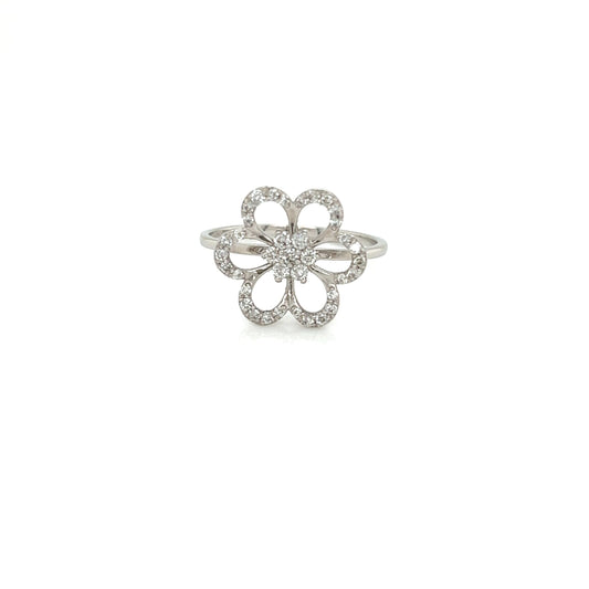 Hollow Flower Ring 0.32ct