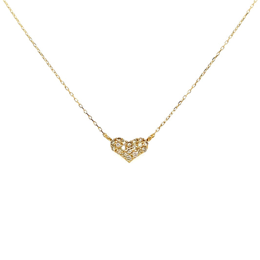 Flat Heart Necklace 0.1ct