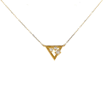 3 Dia Triangle Necklace 0.06ct