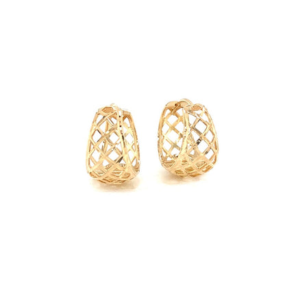 Gold Net Hoop Earrings