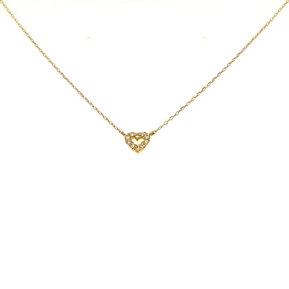 Hollow Heart Necklace 0.05ct