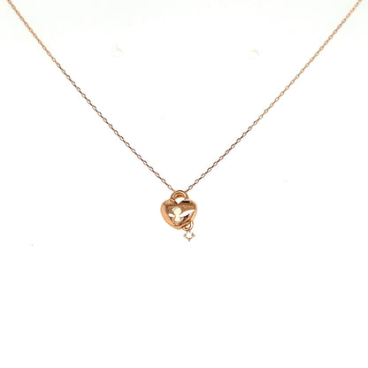 Heart shape Key Necklace 0.01ct