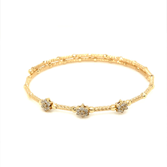 Triple Hexagram Star Flexi Bangle 0.3ct