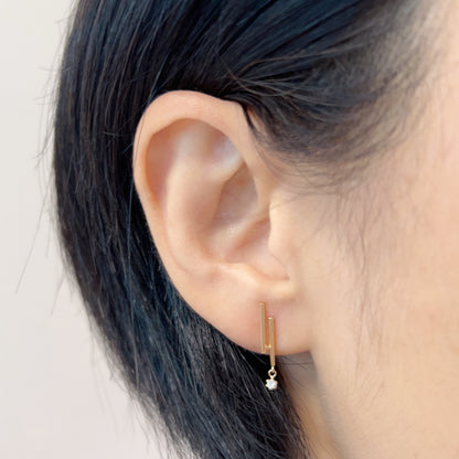 Line Earrings S 0.08ct