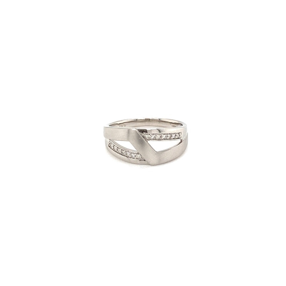 Matte Line Ring 0.07ct