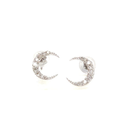 9 Dia Moon Earrings 0.2ct