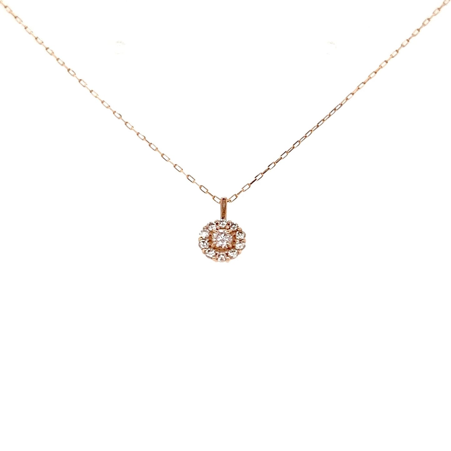 Round Flower Necklace 0.1ct