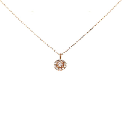 Round Flower Necklace 0.1ct