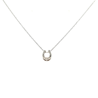 3 Dia Horseshoe Necklace 0.03ct