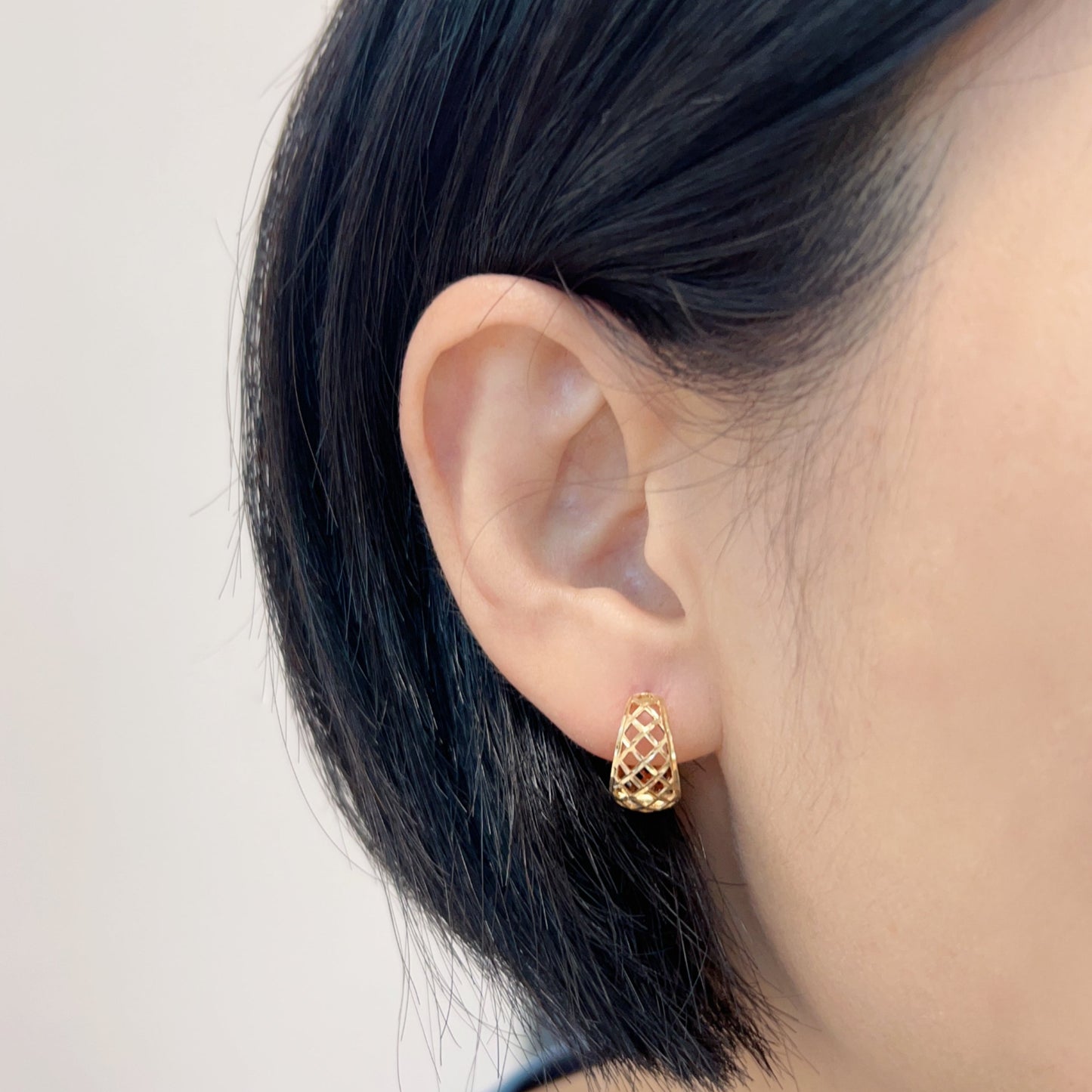 Gold Net Hoop Earrings