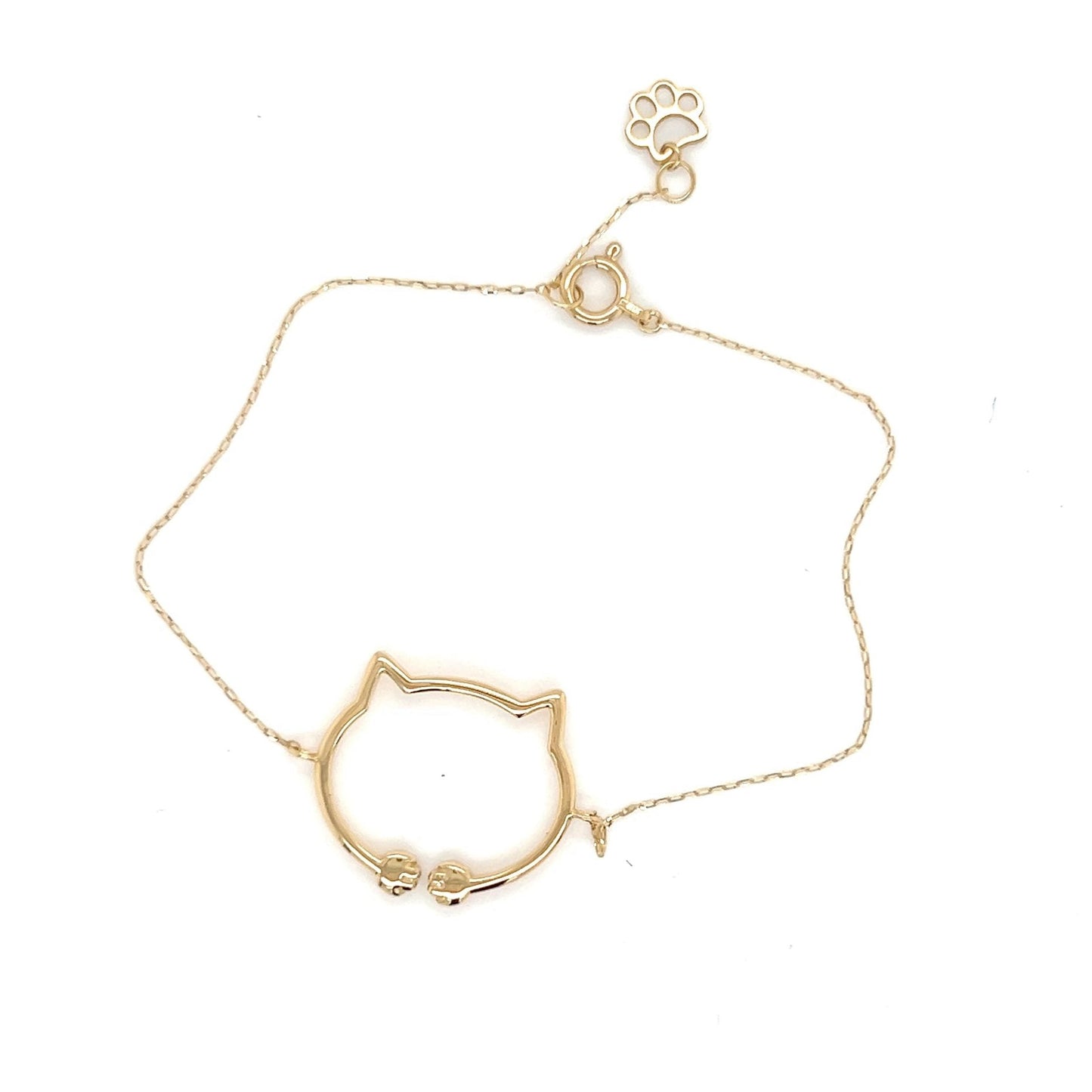 Gold Hollow Cat Bracelet