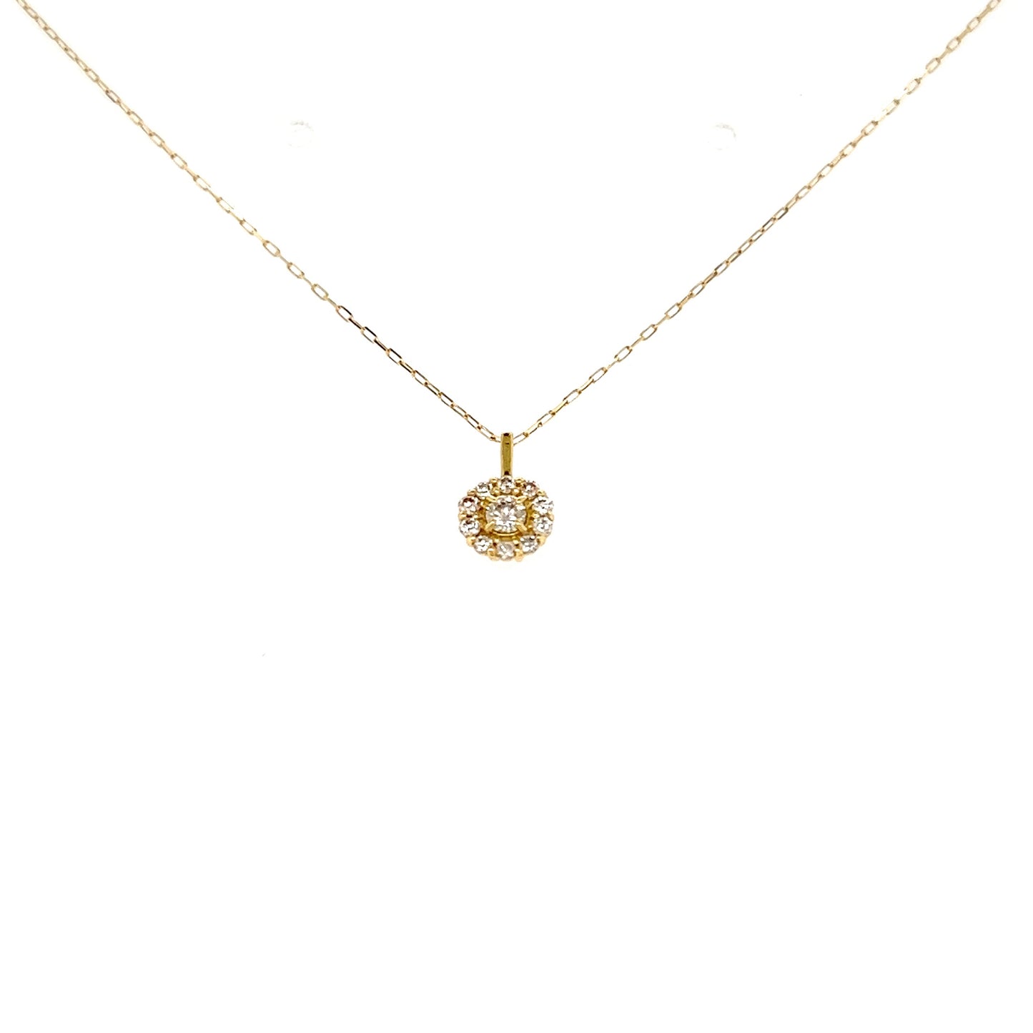 Round Flower Necklace 0.1ct