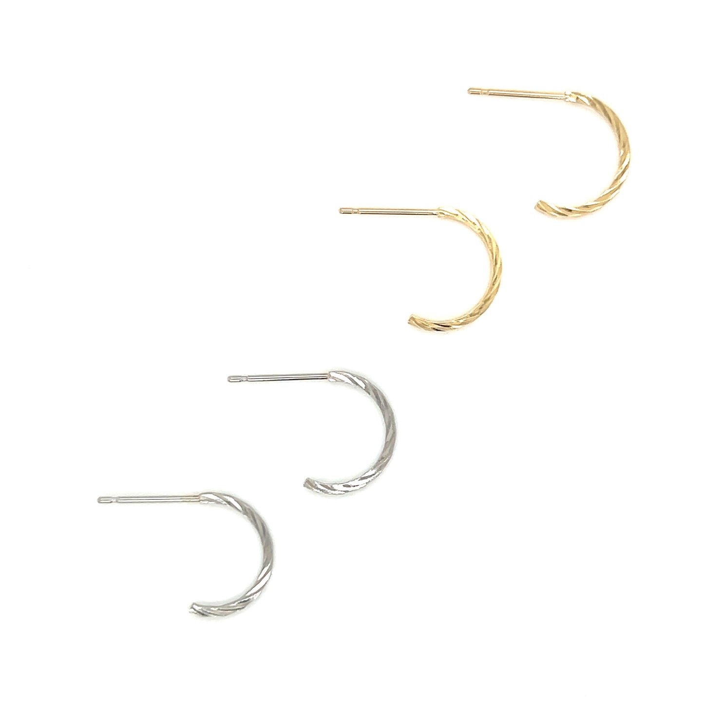 Plain Ripple Hoop Earrings S