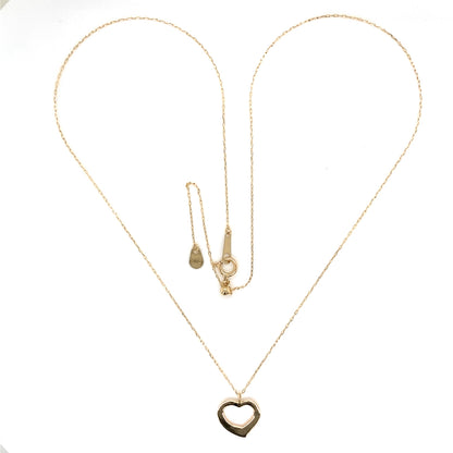 Gold Hollow Heart Necklace