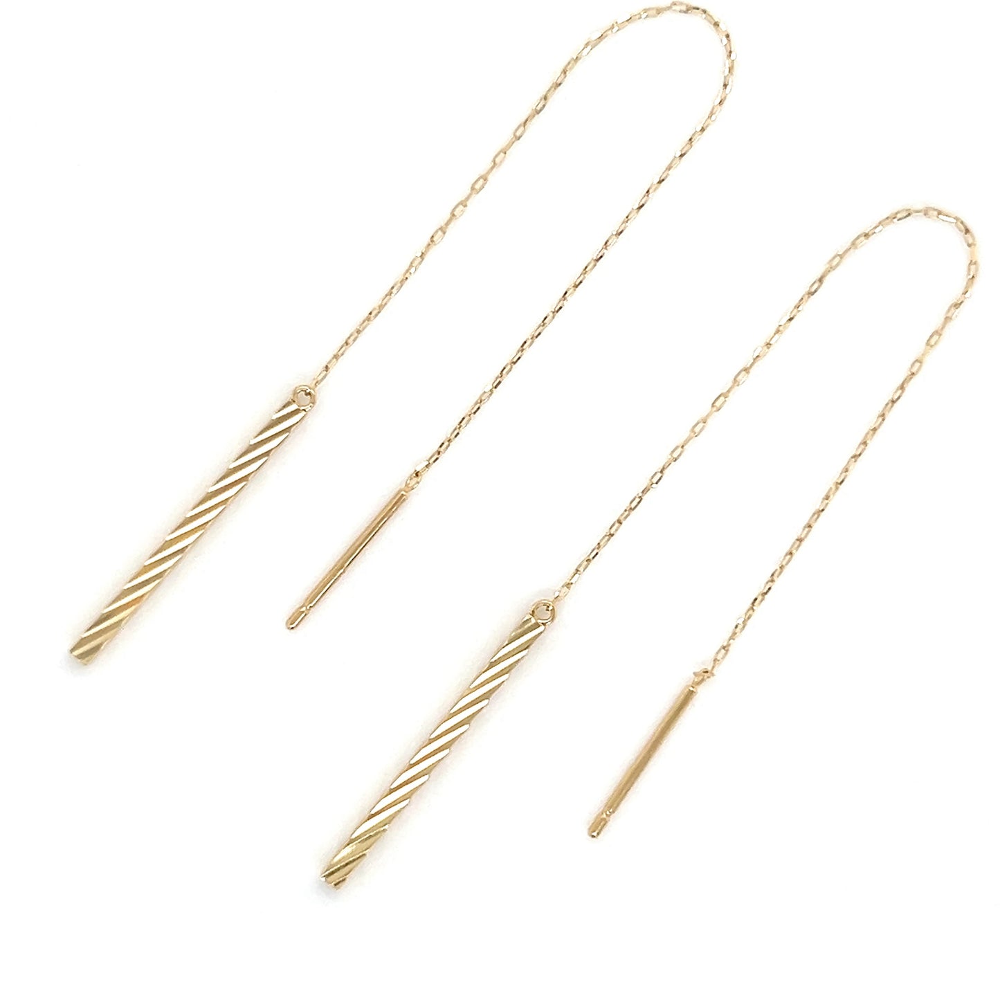 Plain Ripple Long Line Earrings