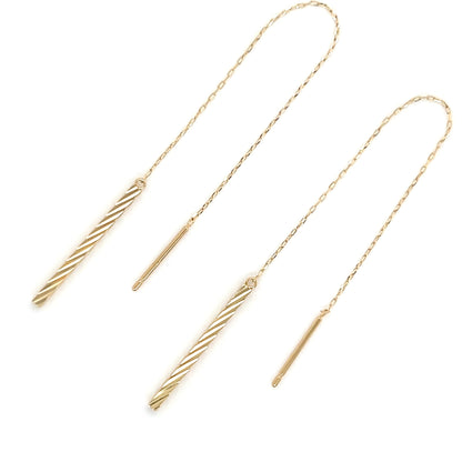 Plain Ripple Long Line Earrings