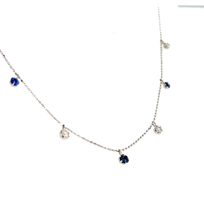 Sapphire Station Necklace 0.3/0.26ct