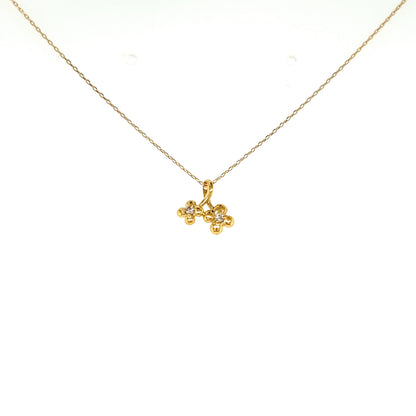 Twins Flower Necklace 0.02ct