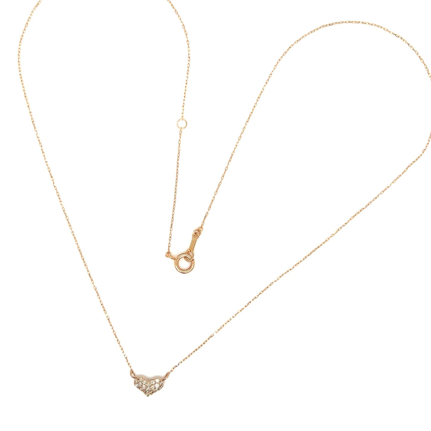 Flat Heart Necklace 0.1ct