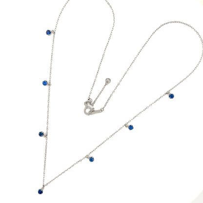 Sapphire Station Necklace 0.6ct