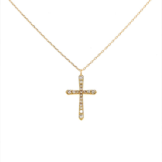 18 Dia Cross Necklace 0.15ct