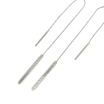 Plain Ripple Long Line Earrings