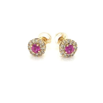 Ruby Halo Earrings 0.24/0.24ct