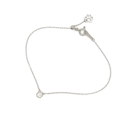 Single Diamond Cat Bracelet 0.1ct