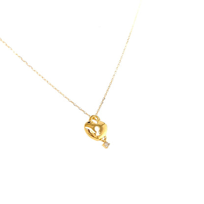 Heart shape Key Necklace 0.01ct
