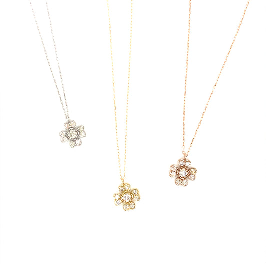 Whole Dia Clover Necklace 0.15ct